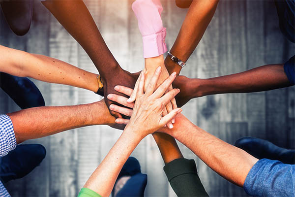 hands together in a circle hands together in a circle